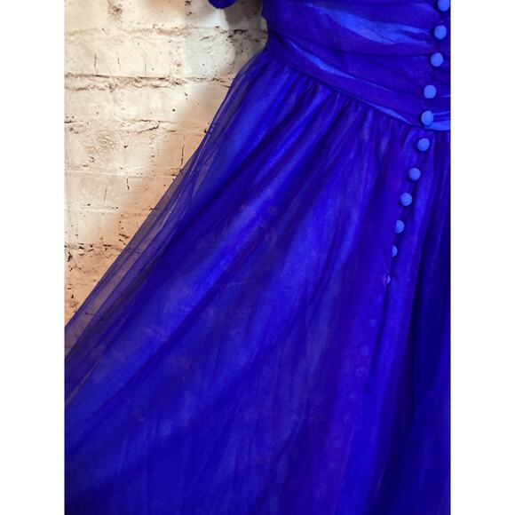 Wayward Fancies eShakti Dress Womens Medium Cobalt Mesh Dark Romantic Boho - Picture 9 of 16